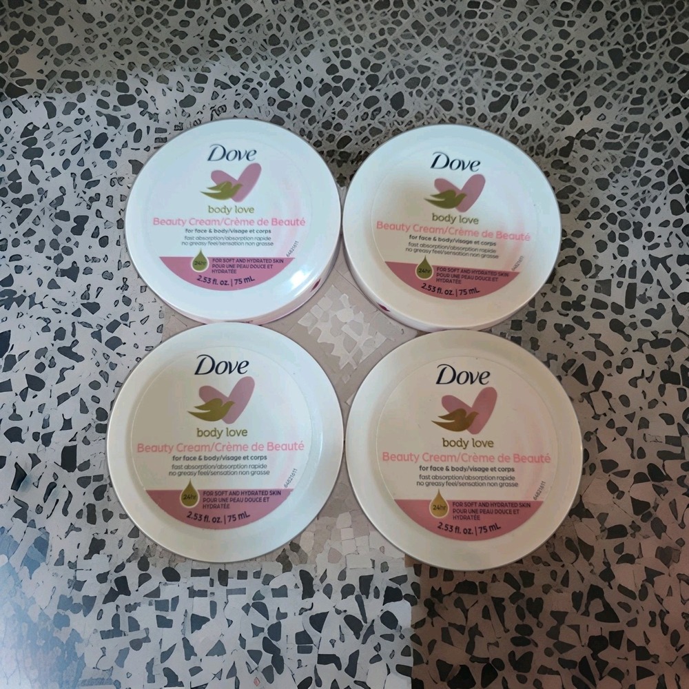 4X Dove Lotion, Beauty Cream - Light, Fast-Absorbing Face and Body Cream Normal